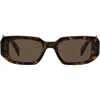 Prada Runway 49mm Rectangular Sunglasses In Tortoise/brown