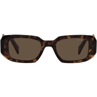 Prada Runway 49mm Rectangular Sunglasses In Tortoise/brown