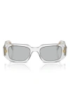 Prada Runway 49mm Rectangular Sunglasses In Transparent Grey