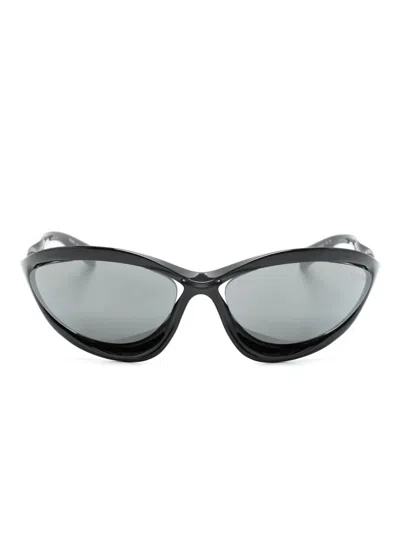 Prada Runway Geometric-frame Sunglasses In Black