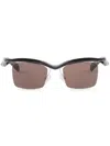 Prada Runway Rectangular Sunglasses In Brown