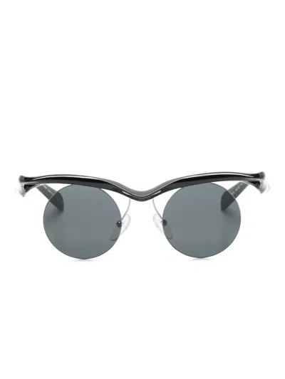 Prada Runway Round-frame Sunglasses In Black
