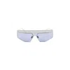 Prada Silver Metallic Geometric Lens Runway Sunglasses In Blue