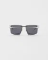 Prada Double-bar Square-frame Sunglasses In Gray