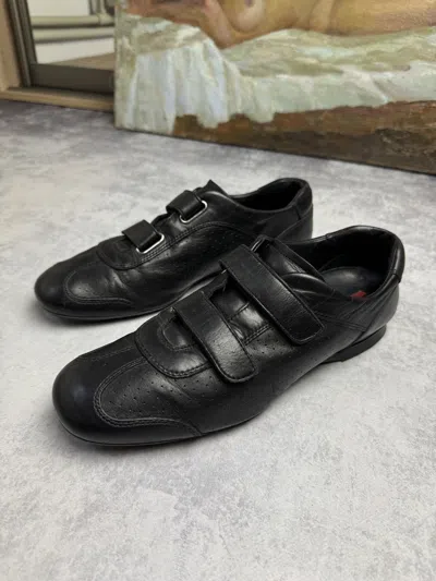 Pre-owned Prada Runway Y2k Leather Luxury Sneakers Loafers 90's Shoes In Black