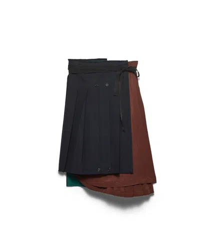PRADA RUSH STITCH FABRIC PATCHWORK SKIRT