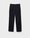 Prada Wool Rush Stitch Pants In Blue