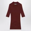 Prada Rust-coloured Ribbed Polo Women In Red