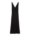 Prada Sable Fit-flare Midi Dress In Black