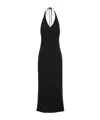Prada Halter Sable Midi Dress In Black