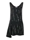 Prada Embellished Asymmetric Dress In Black