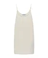 Prada Womens Neutral Sablé Logo-charm Woven Mini Dress In Neutral Color