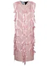 Prada Pink Sabl Embroidered Dress In White