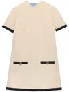 Prada Sablé Bow-embellished Mini Dress In Multi