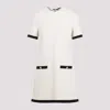 Prada Sablé Bow-embellished Mini Dress In Naturale