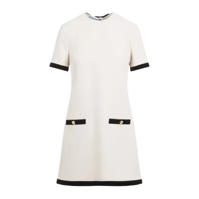 Prada Sable Mini Dress In White
