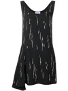 Prada Embellished Asymmetric Dress In Black