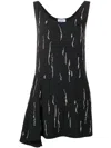 Prada Embellished Asymmetric Dress In Black