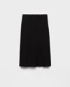 Prada Sablé Satin Skirt In Black