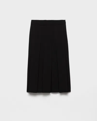 Prada Sablé Satin Skirt In Black
