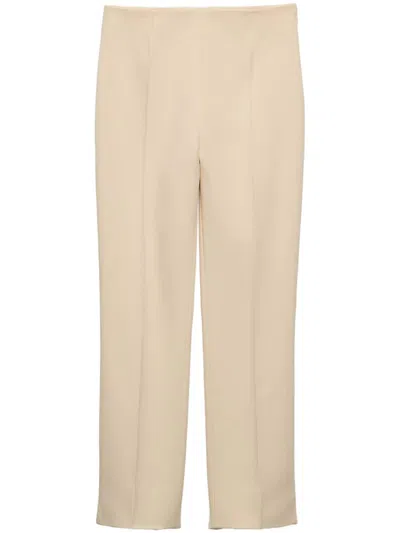 Prada Sablé Trousers In Natur
