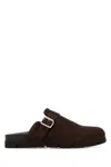 Prada Suede Mules In Brown