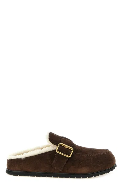 Prada Sabot Suede In Brown