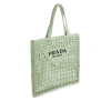 Prada Bicolor Woven Logo Shopper Tote Bag In Neutral