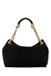 Prada Practical Fabric Shopping Handbag With 45 X 33 X 7 Cm Dimensions And 20 Cm Handle Drop In Black