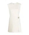 Prada Womens Avorio Safety-pin Logo-patch Wool-blend Shift Dress In Ivory