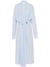 Prada Poplin Jacquard Dress In Blue