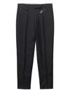 Prada Safety-pin Detail Wool Trousers Clothing In Black