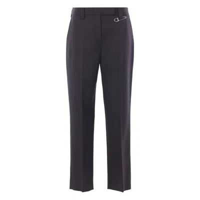 Prada Safety-pin Gabardine Trousers In Green