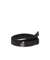Prada Saffiano Adjustble Belt In Black