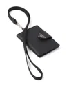 Prada Saffiano And Leather Card Holder In Schwarz