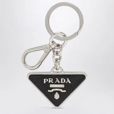 Prada Saffiano And Metal Key Ring In Multi