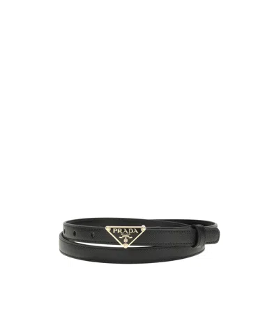 Prada Saffiano Belt In Black