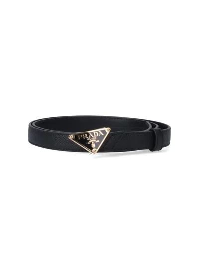 Prada Saffiano Belt In Black