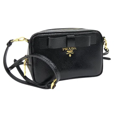 Prada Saffiano Leather Shoulder Bag () In Black