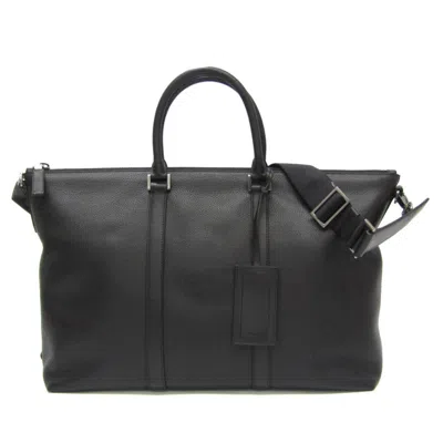 Pre-owned Prada Saffiano Black Leather Tote Bag ()