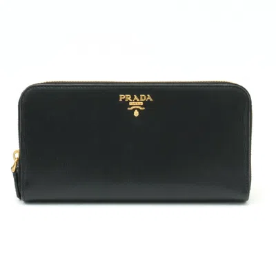 Prada Saffiano Black Leather Wallet  ()