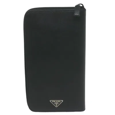 Prada Saffiano Black Leather Wallet  ()