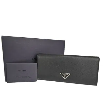 Prada Saffiano Black Leather Wallet  ()