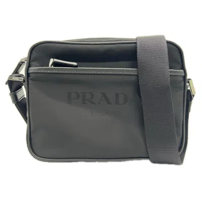 Pre-owned Prada Saffiano Black Nylon Shoulder Bag ()