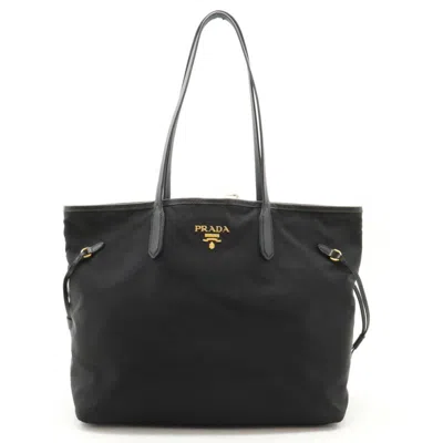 Prada Saffiano Synthetic Tote Bag () In Black