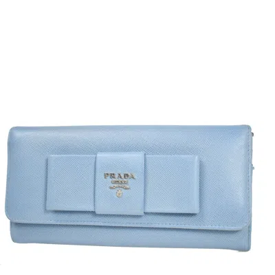 Prada Saffiano Blue Leather Wallet  ()