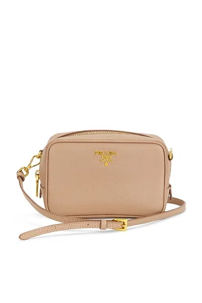 Pre-owned Prada Saffiano Camera Bag In Sand