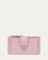 Prada Saffiano Card Case With Triangle Snap In F0e18 Alabastro