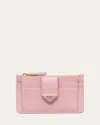 Prada Saffiano Card Case With Triangle Snap In Pesco
