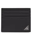 Prada Black Saffiano Leather Card Holder In Black